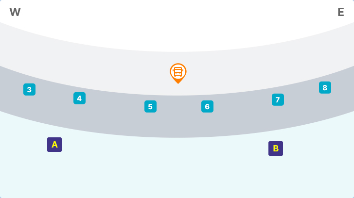 제2여객터미널과 장기주차장 간 무료순환버스 제2여객터미널 정차장 - 1층 중앙 5~6번 출입구앞 탑승